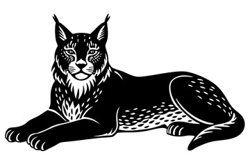 Lynx icon silhouette vector art illustration