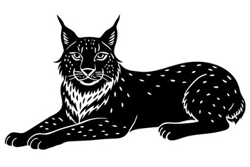 Lynx icon silhouette vector art illustration