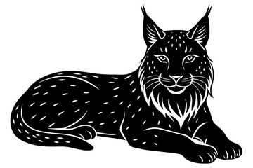 Lynx icon silhouette vector art illustration