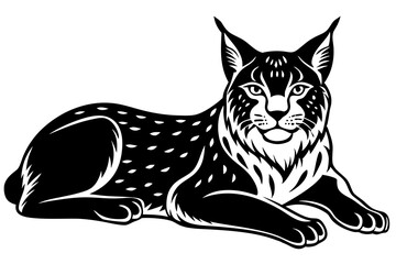 Lynx icon silhouette vector art illustration