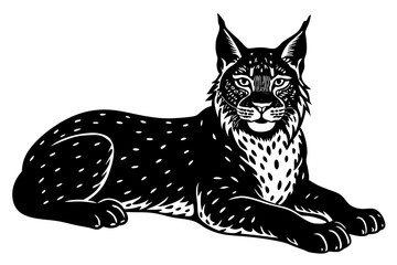 Lynx icon silhouette vector art illustration