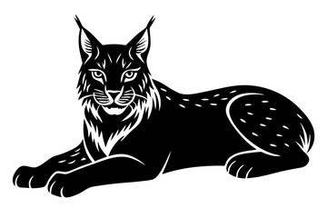 Lynx icon silhouette vector art illustration