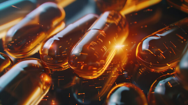 Macro Shot of Alpha-GPC Pills Boosting Cognitive Function and Brain Health, Mental Performance Boosters