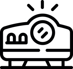 Projector emitting a bright beam of light, perfect for presentations, movies, or entertainment