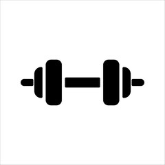 Dumbbell icons set in outlined and filled flat style. Gym heavy strength training dumbbell line pictograms. Weight lifting dumbbell signs.