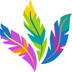 illustration of a set of colorful feathers