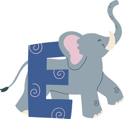 Animal Alphabet E Illustration