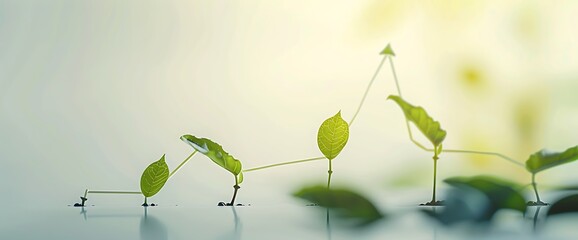 Minimalist depiction of growth with an ascending line graph on a clean background.
