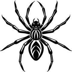 Spider icon silhouette vector illustration white background