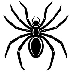 Obraz premium Spider icon silhouette vector illustration white background