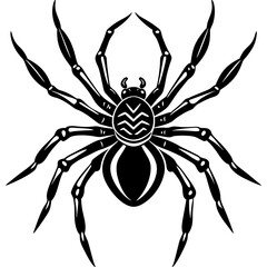 Spider icon silhouette vector illustration white background