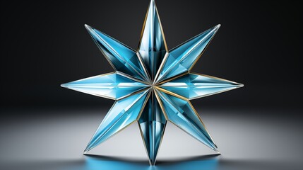 Obraz premium Elegant Blue Geometric Crystal Star