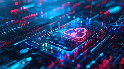 Obraz premium A network of interconnected devices vulnerable to cyber attacks