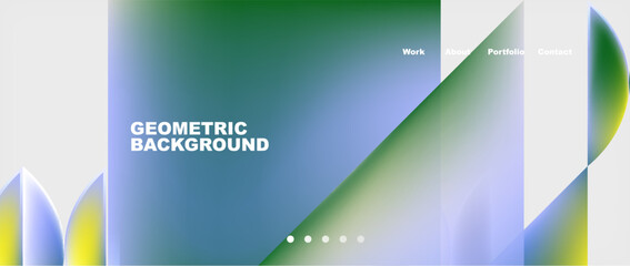 Abstract geometric shapes web design page. Vector Illustration For Wallpaper, Banner, Background, Card, Book Illustration, landing page