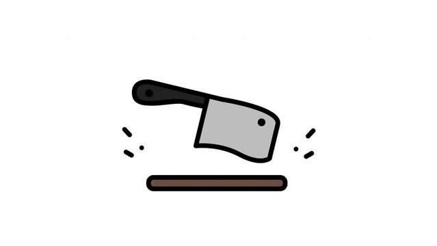 Butcher Knife animated icon with alpha channel. Perfect for project and Explainer Video