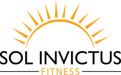The Sol Invictus Fitness logo features a bold, radiant sun symbol encompassed by sleek, modern typography, embodying strength and vitality in its design