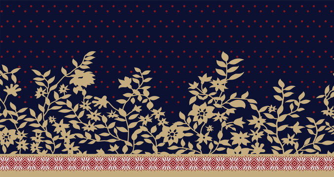 Digital Trending Texture Illustration and Flowers for Background Design Beautiful Textured Effects Floral Art Textile Print Stock Illustration for Fabric and Paper Prints
