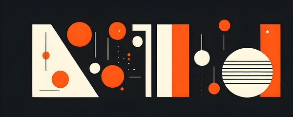 Obraz premium abstract minimalist mid century vector set with hand drawn geometric elements