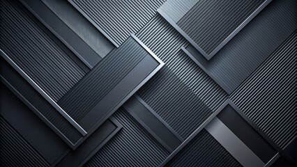 Obraz premium Abstract Background Of Beveled Metal Plates With Striped And Brushed Surface. 3D Rendering Illustration.