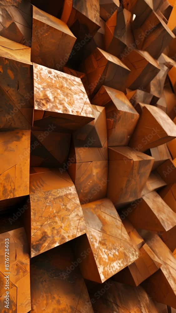 Poster an intriguing pattern of intersecting planes in warm earthy tones.