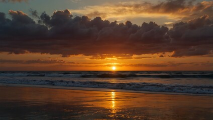 Obraz premium A poem exploring the fleeting beauty of a gilded sunset on the horizon ai_generated