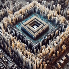 Obraz premium Computer circuit board with electronic components and microchips, representing advanced technology in hardware and electronics