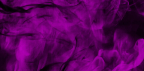 Fototapeta premium Toxic purple smoke. Abstract background of chaotically mixing puffs of purple smoke on a dark background. Personal vaporizers fragrant steam E-cigarette. Evaporator. Taking Close-up. Vaping.