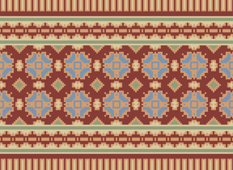 Peruvian American Indian pattern tribal ethnic motifs geometric seamless vector fabric background