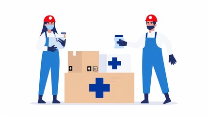 Relief effort scene, volunteers offering aid and support, ensuring welfare and assistance to those in need, compassionate and dedicated service