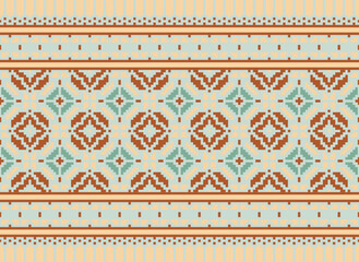 Peruvian American Indian pattern tribal ethnic motifs geometric seamless vector fabric background