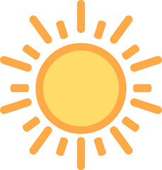 Sun flat icon. Summer pictogram. Sunlight symbol. for website design, web button, mobile app illustration