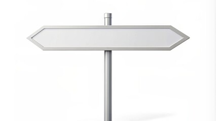 Blank Road Sign Isolated On White Background. 3D Illustration.