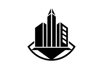 Fototapeta premium Modern pencil and building logo design icon vector template illustration