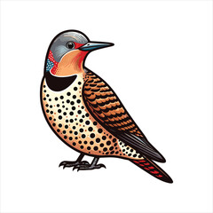 Obraz premium Northern Flicker. Vector illustration isolated on white background.