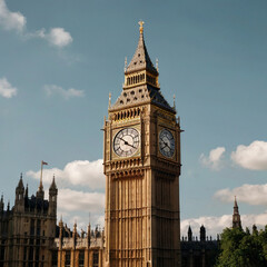 Obraz premium Big Ben clock tower in London,UK , Big Ben and westminster bridge at dusk in London, Big Ben Clock Tower in London, UK, on a bright day