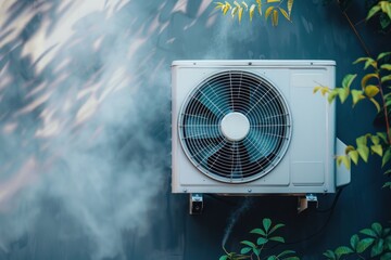 An air conditioning unit blowing out cool air into a room