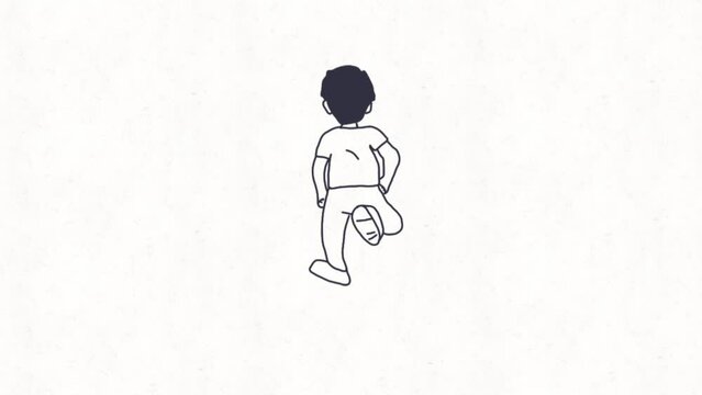 animation of a boy running