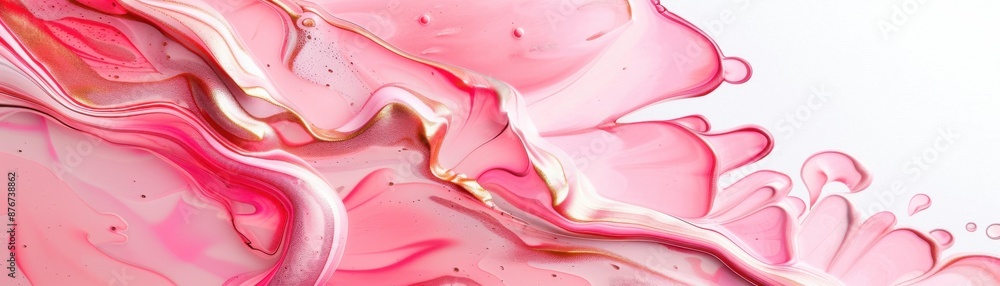 Poster fluid art with pink and white swirls, creating a vibrant and dynamic abstract background.
