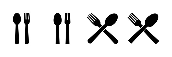 Fork, Spoon, and Knife isolated on white background. Restaurant icon. food icon. Eat. Cutlery icon.