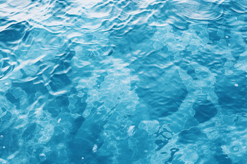 Fototapeta premium A close up photo of a clear blue swimming pool with rippling water