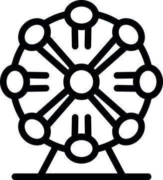 recommend clip art: Ferris wheel rotating with empty cabins at amusement park