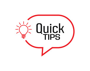 quick tips sign on white background