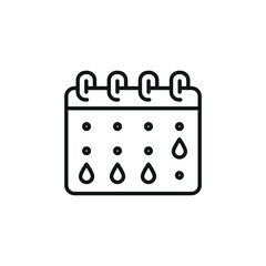 Menstrual Calendar Icon. Simple menstrual calendar icon for health and hygiene design. Vector illustration.