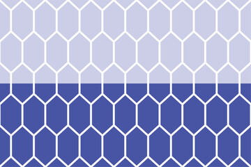 Fototapeta premium Hexagon block pattern wallpaper. Background. Isometric shape. Print design. Graphic design. Vector pattern. Geometric pattern. Fabric. Decorative. Ornaments. Two tone blue. Form. Simplicity. 