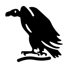 A solid style icon of scavenger bird 