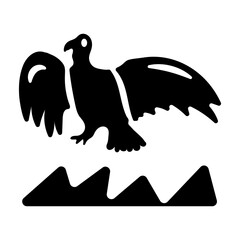 A glyph icon depicting griffon bird 