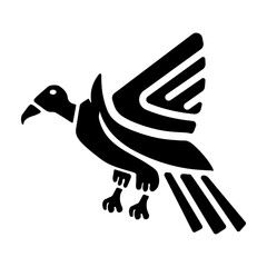 A glyph icon of scavenging bird 