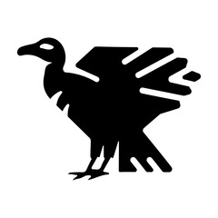 A glyph icon of wild prey bird 