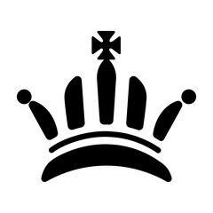 A solid style icon of king crown 
