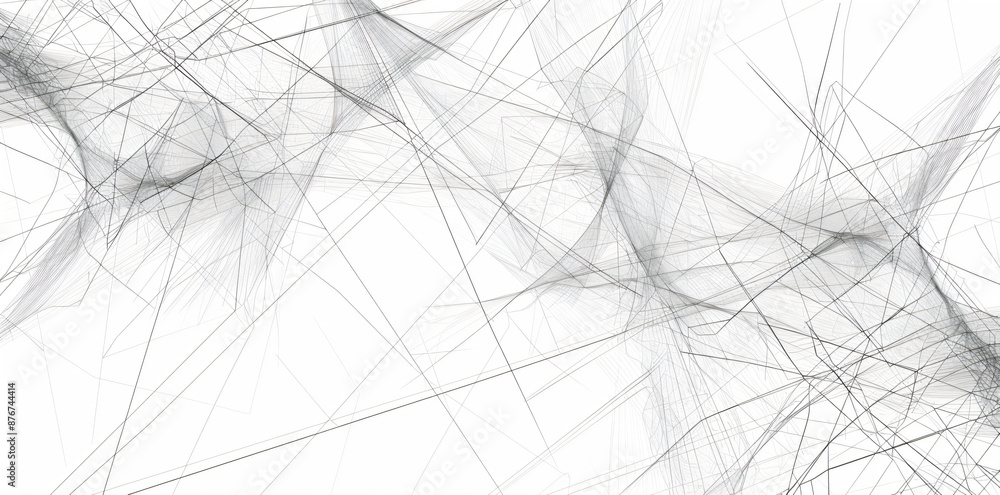 Poster abstract line background, geometric pattern with thin lines on white backdrop. modern illustration f